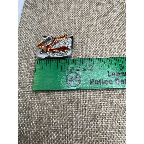 Vintage Brooch Swarovski Logo Swan Rhodium plated Swarovski Pave Crystals - Picture 6 of 8